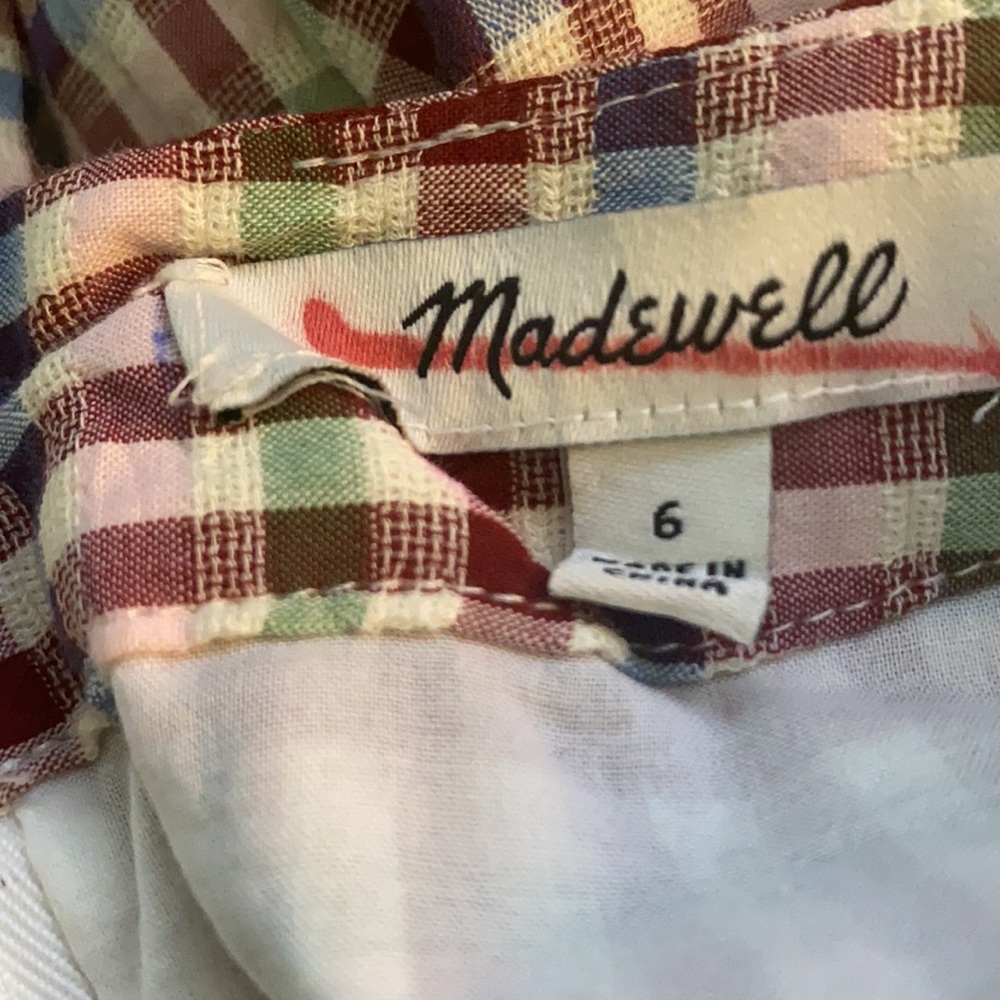 Madewell Sarong Midi Skirt in Rainbow Gingham Sz 6 - Picture 8 of 8